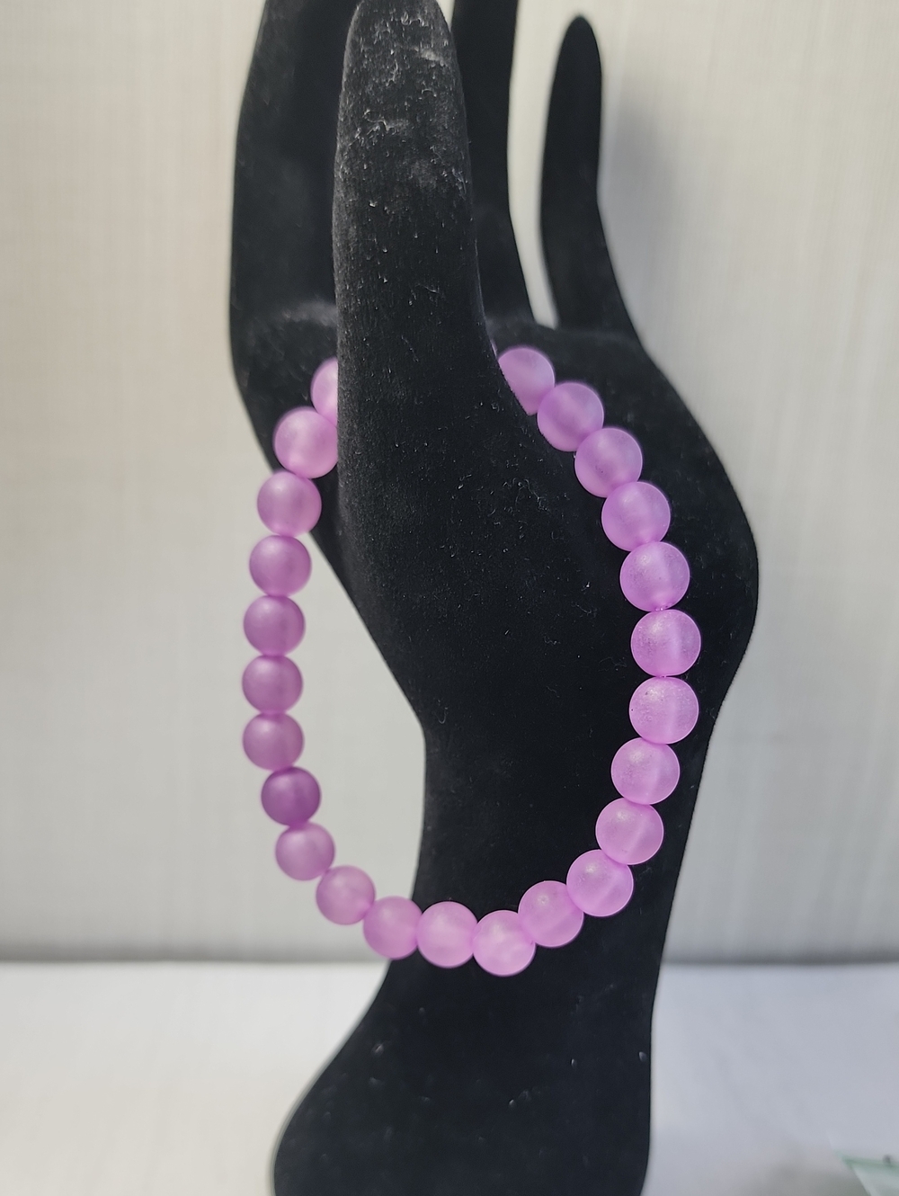Purple Matte Beaded Stretch Bracelet - Women Jewelry